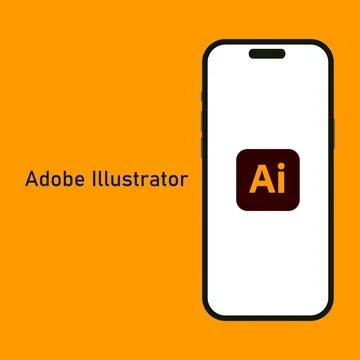 Adobe Illustrator logo isolated on the smartpone Stock Illustration