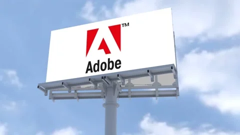 Adobe Inc Bold Cloudscape Logo: Making a Lasting Impression Video stock 241484007
