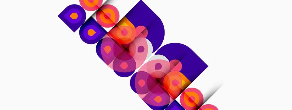 Adobe logo presented with overlapping colorful circles forming text. Modern Stock Illustration