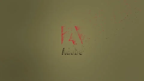 Adobe Logo Wind Dissolve. Golden Video stock 157699296