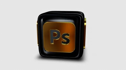 Adobe Photoshop Logo Icon Cube, Alpha Channel, Looped, Exclusive Stock Footage 302098659