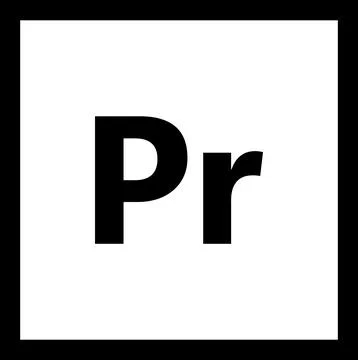 Adobe Premiere Pro icon on white background. Pr symbol. flat style. Stock Illustration