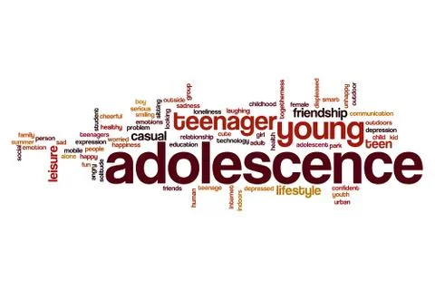 Adolescence word cloud Stock Illustration