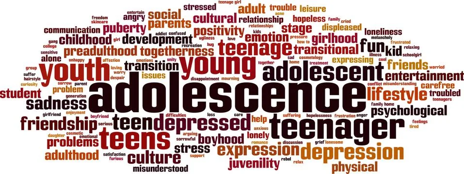 Adolescence word cloud Stock Illustration