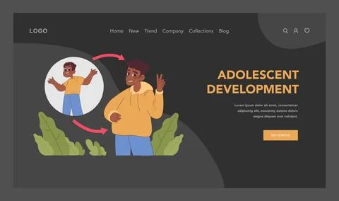 Adolescent Development concept. Flat vector illustration Stock Illustration