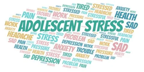 Adolescent Stress word cloud. Stock Illustration