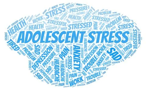 Adolescent Stress word cloud. Stock Illustration