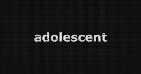 ADOLESCENT text on board Stock Illustration