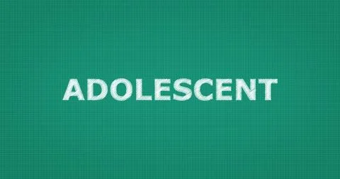 ADOLESCENT text on board Stock Illustration