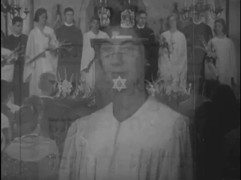 Adolescents recite the Ten Commandments at their confirmation in the 1950s. Video stock 75083140