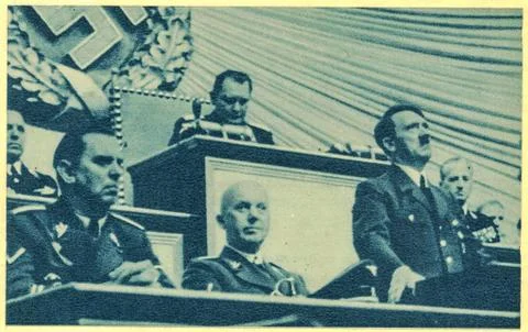 Adolf Hitler had speach to the reichstag, just before the invasion of Poland. Stock Photos