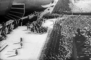 Adolf Hitler Is On Hand To See The Christening And Launching Of The Battleship Stock Footage