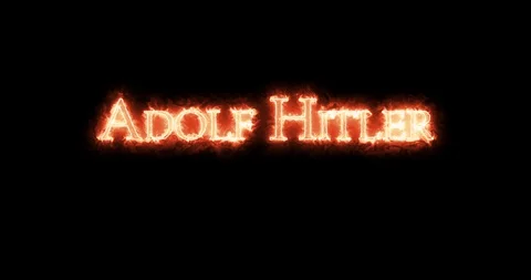 Adolf Hitler written, with fire. Loop Stock Footage 128862063