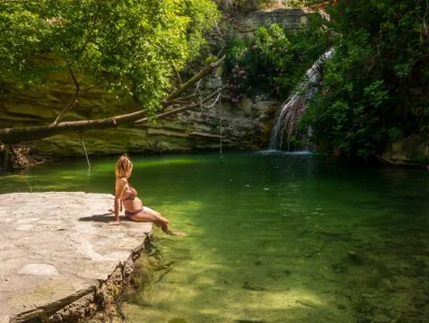 Adonis baths waterfalls Stock Photos