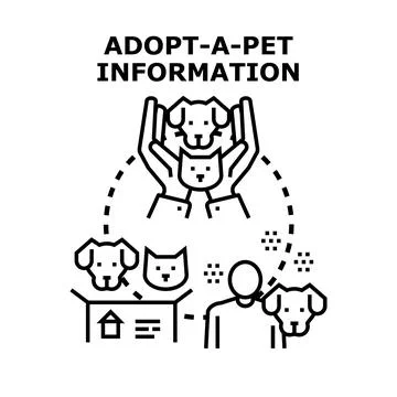 Adopt a pet care information vector illustration Stock Illustration