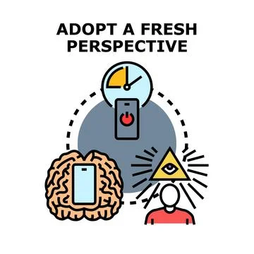 Adopting fresh perspective mind digital detox illustration Illustrazione stock