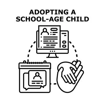 Adopting school age child application process Stock Illustration