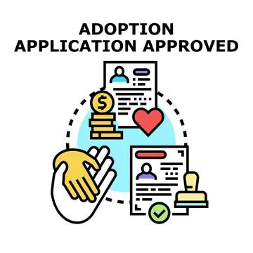 Adoption application approved conceptual process for family building Ilustración de archivo