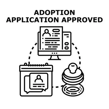 Adoption application approved process concept Stock Illustration