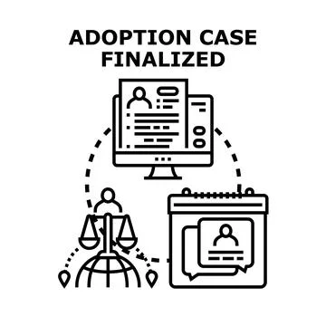 Adoption case finalized process concept vector Stock Illustration
