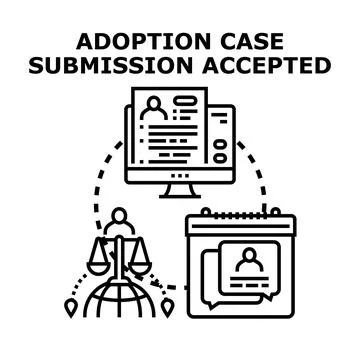 Adoption case submission accepted concept illustration Stock-Illustration