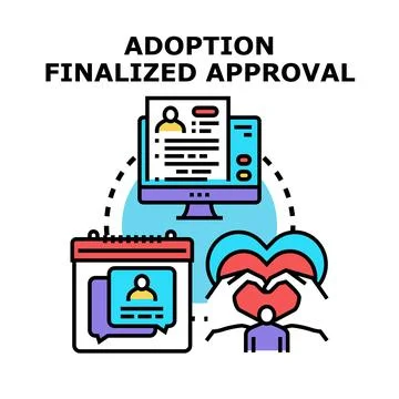 Adoption final approval process for new family Stock Illustration