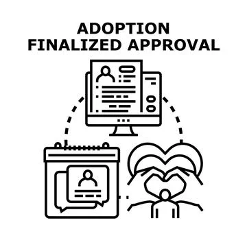 Adoption final approval process for new family Stock Illustration