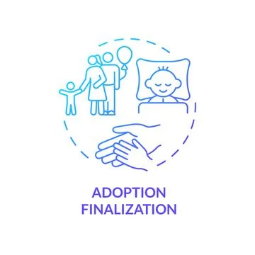 Adoption finalization blue gradient concept icon Illustrazione stock