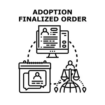 Adoption finalized order process concept illustration Stock Illustration
