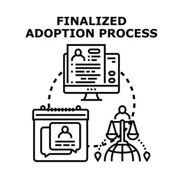 Adoption process concept finalizing legal child placement Stock Illustration