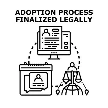 Adoption process finalized legally concept illustration Stock Illustration