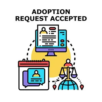 Adoption request accepted concept approving legal process Stock Illustration