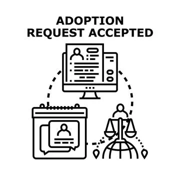 Adoption request accepted concept approving legal process Stock Illustration