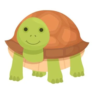 Adorable and friendly cartoon turtle with a big smile, perfect for children's Stockillustratie