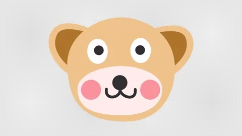 Adorable bear face cartoon icon isolated on a transparent background Stock Footage 328893552