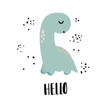 A adorable blue dinosaur Stock Illustration