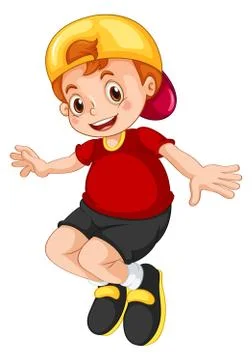 Adorable boy on isolated white background Stock Illustration