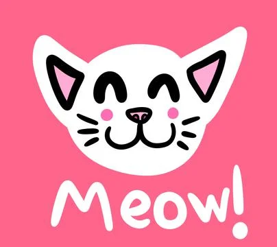 Adorable Cat Background Stock Illustration