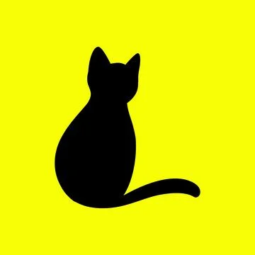 Adorable cat black cat flat logo design vector Illustrazione stock