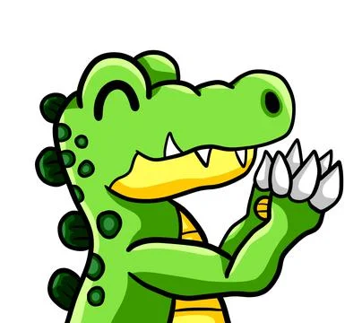 Adorable Clapping Crocodile Stock Illustration