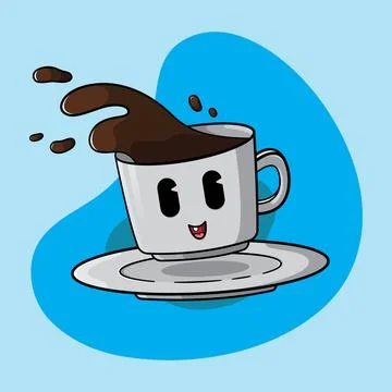 Adorable Coffee Cup. Stock Illustration