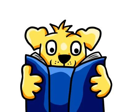 Adorable Dog Studying Stock Illustration