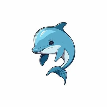Adorable Dolphin Illustration. Vector icon. Stock Illustration