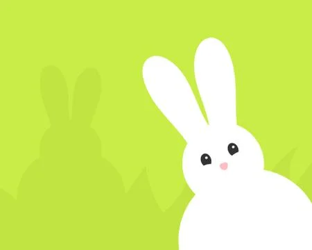 Adorable Easter white bunny. Vector illustration. Stock Illustration