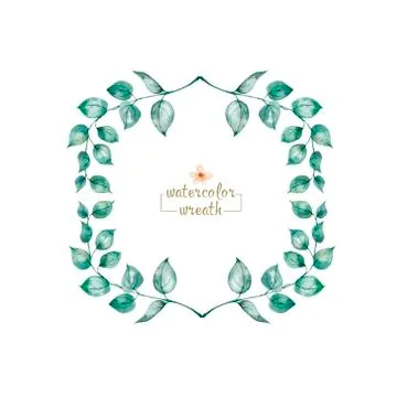 Adorable floral frames. Cute collection of wreaths made of hand drawn leaves and 库存插图