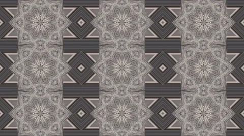 Adorable geometric kaleidoscopic pattern with three lines of floral figures. 스톡 동영상 58032819