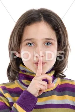 Adorable girl ordering silence Stock Photos