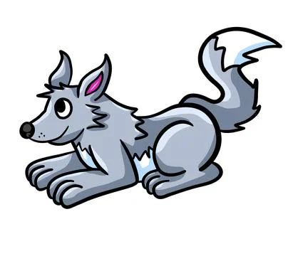 Adorable Grey Wolf Stock Illustration