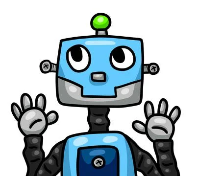Adorable Happy Robot Stock Illustration