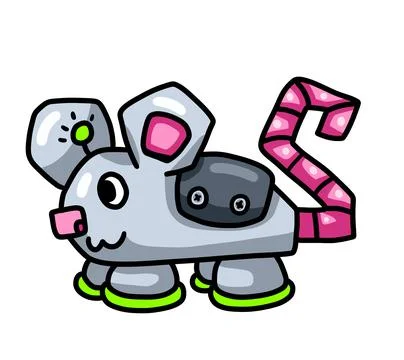 Adorable Happy Robot Mouse Stock Illustration